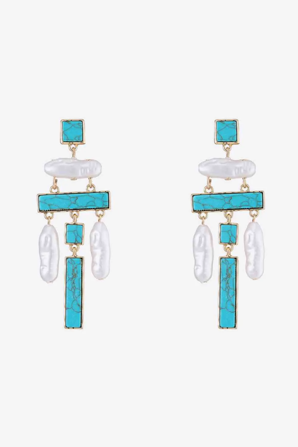 Turquoise Alloy Earrings