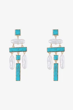 Turquoise Alloy Earrings