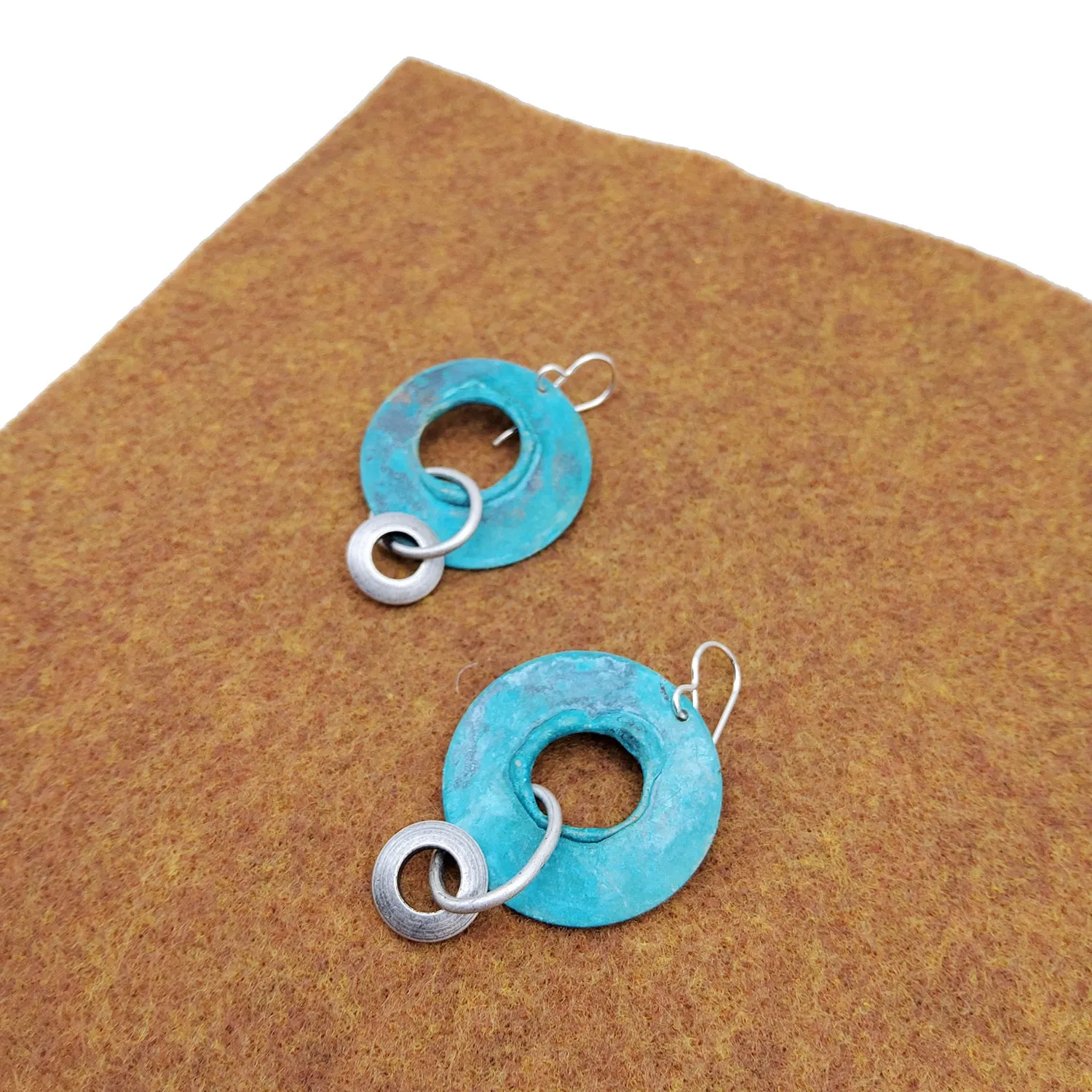 Turquoise Disc Earrings