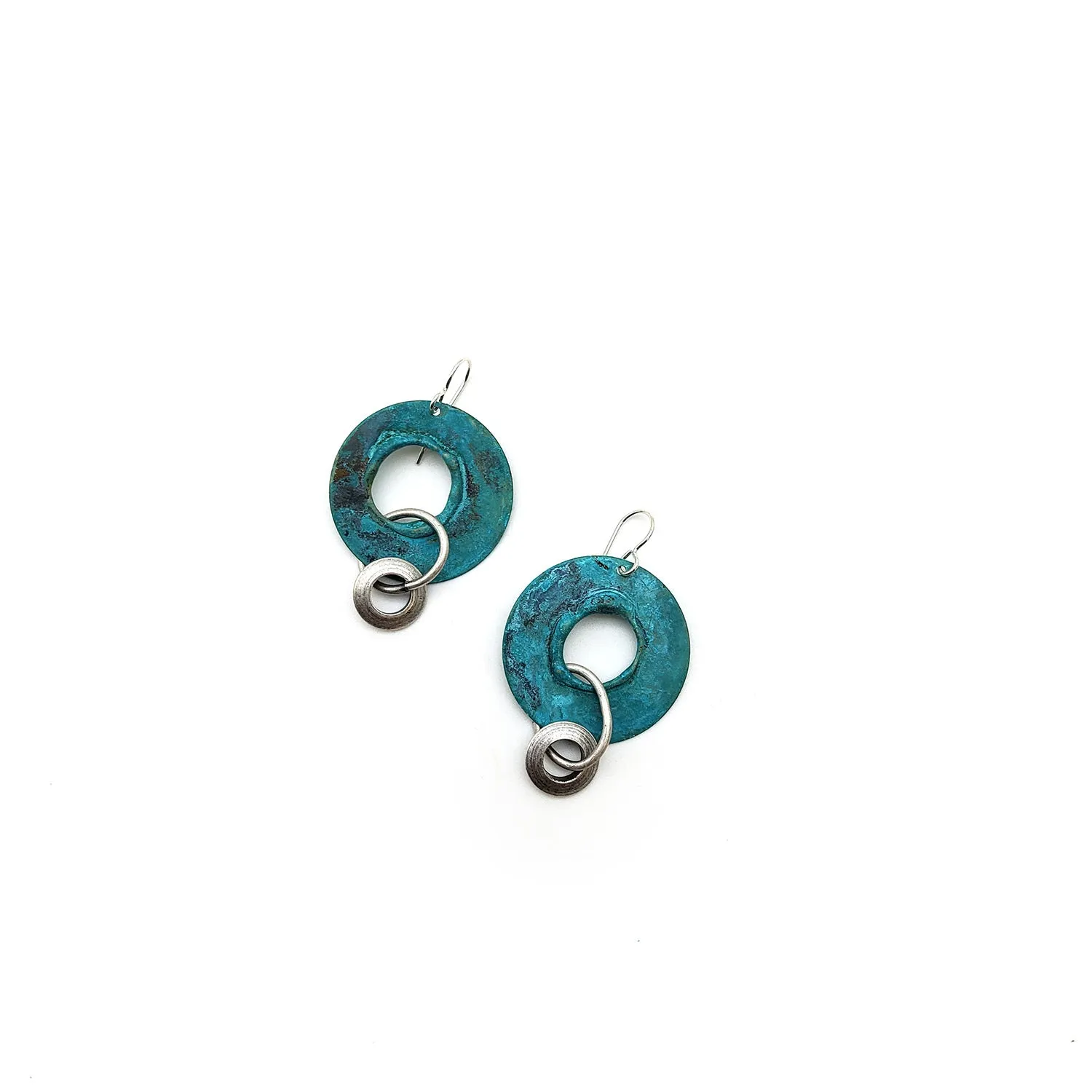 Turquoise Disc Earrings