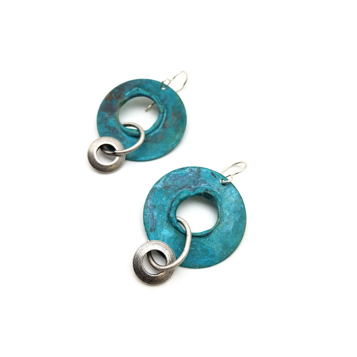 Turquoise Disc Earrings