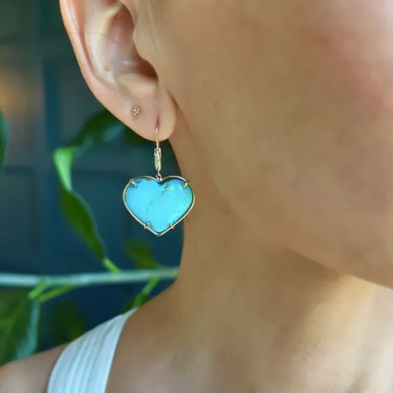 Turquoise Heart Earrings