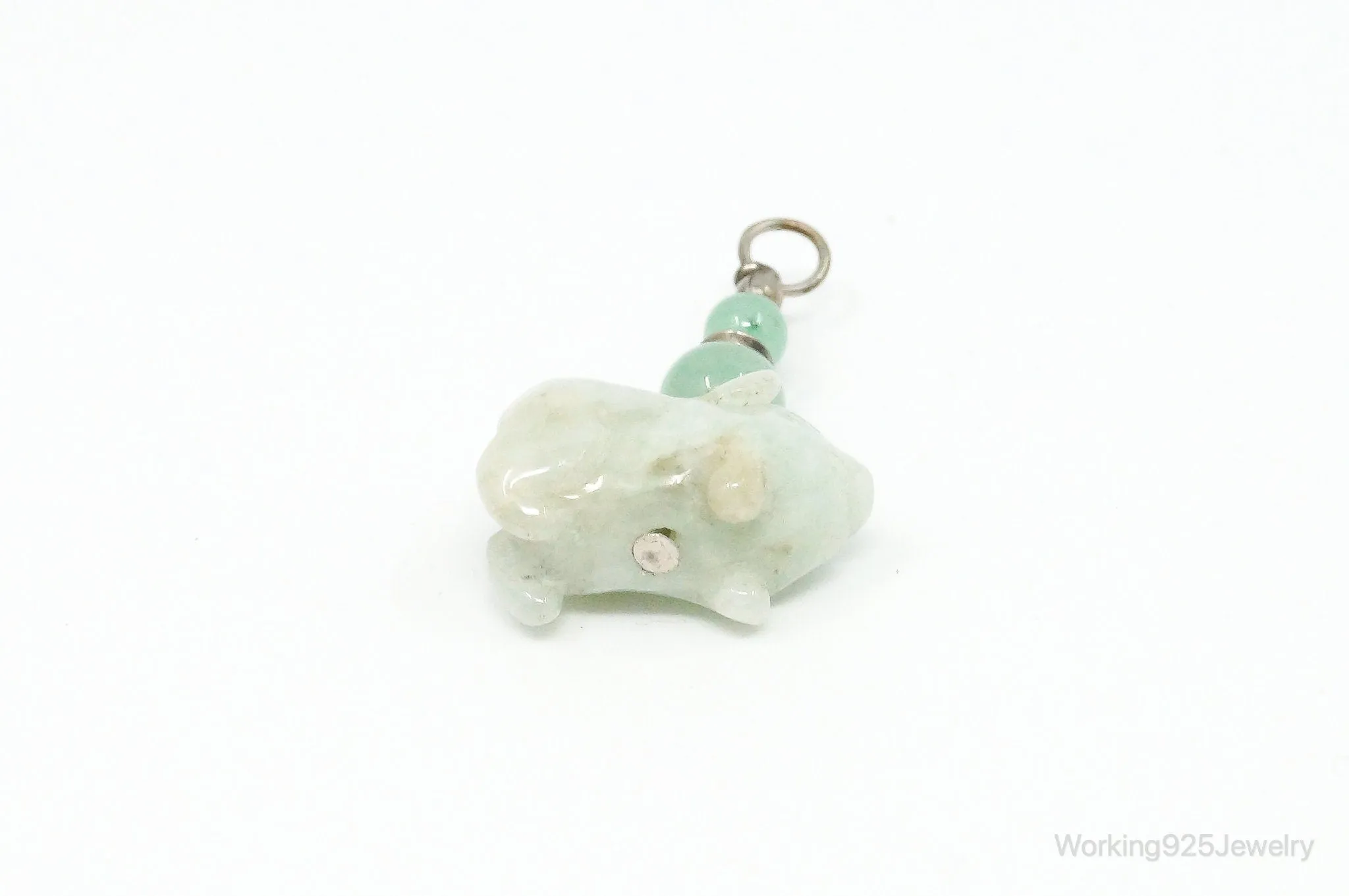 Vintage Carved Pig Jade Pendant