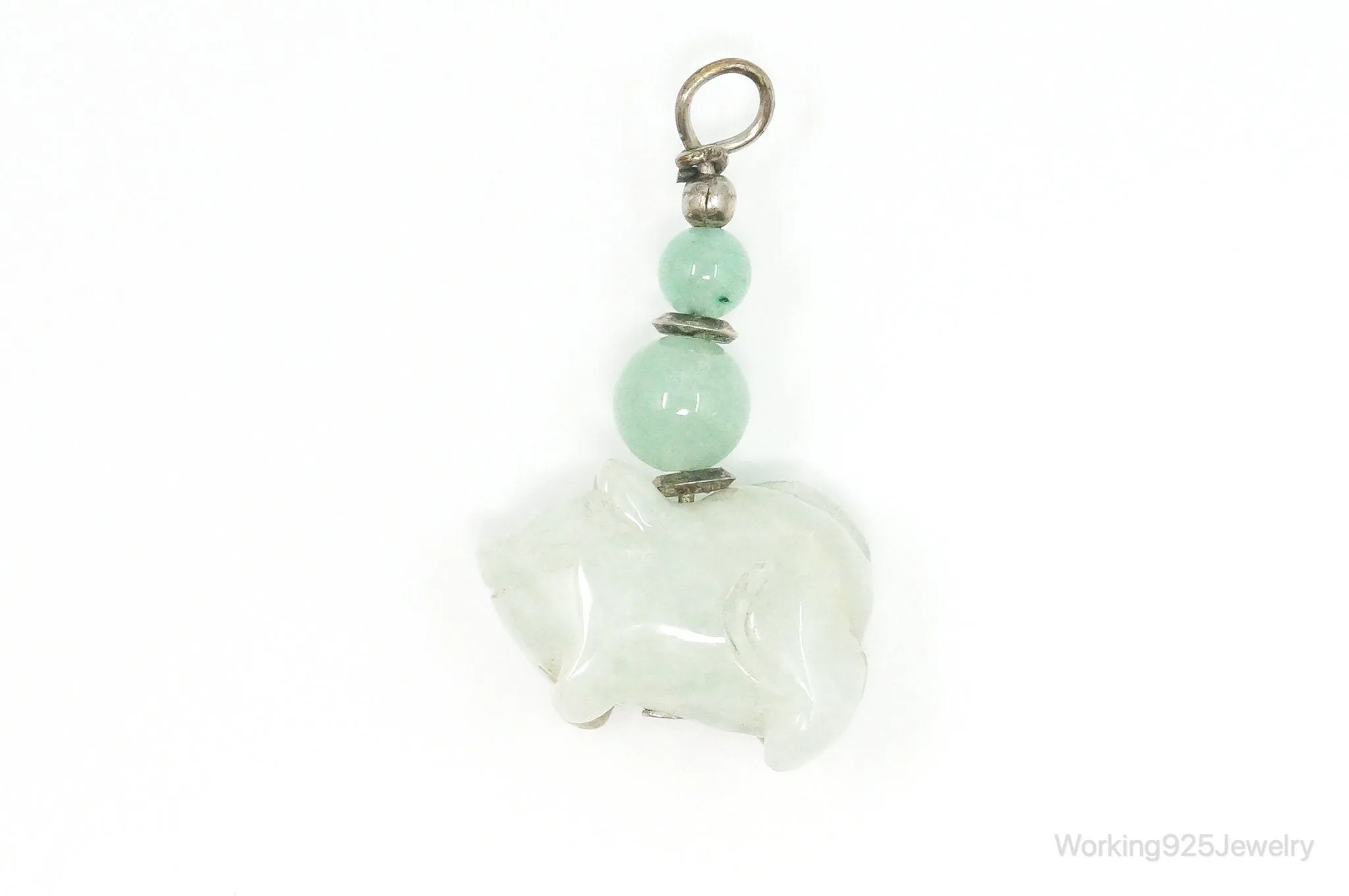 Vintage Carved Pig Jade Pendant