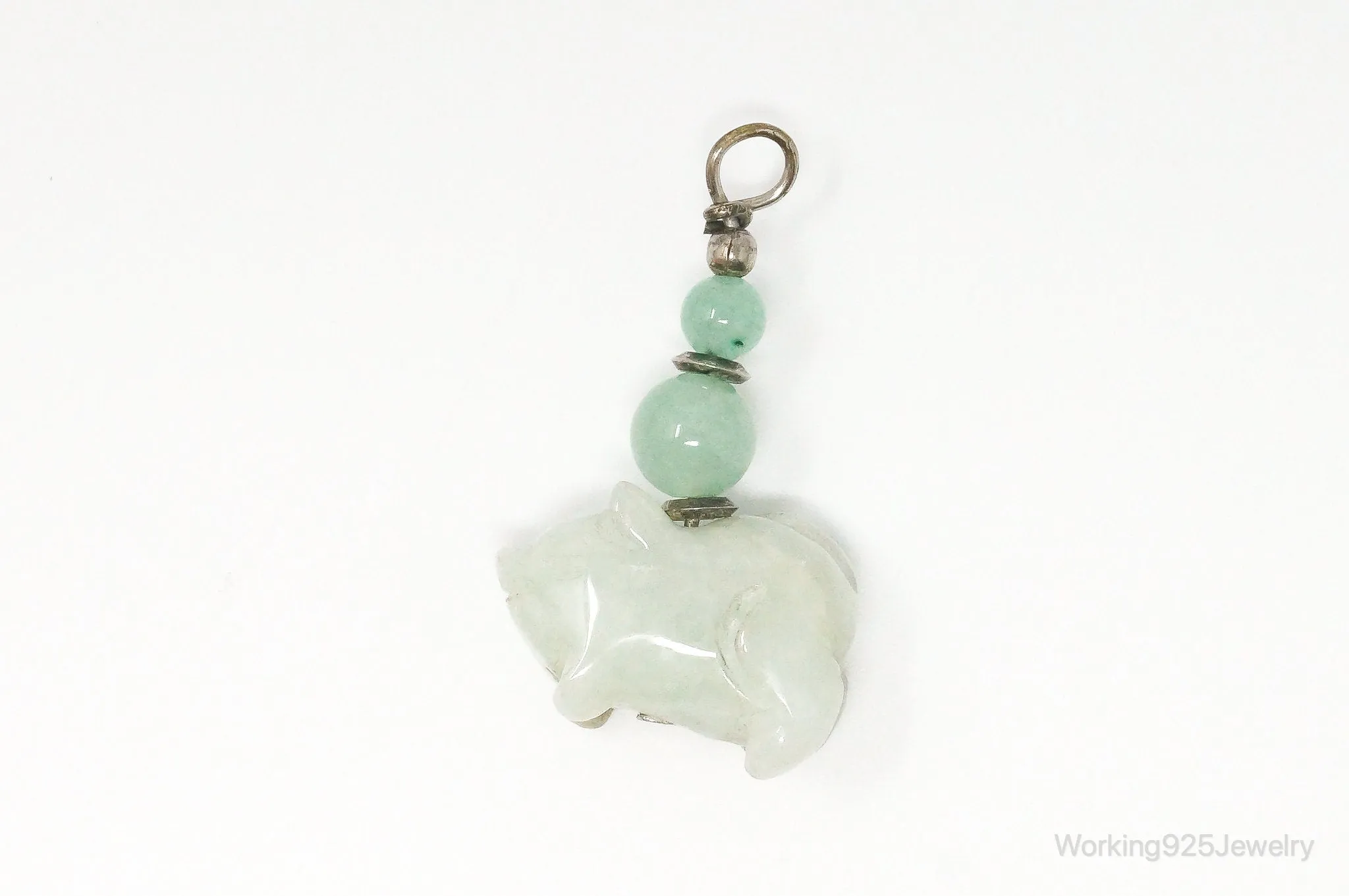 Vintage Carved Pig Jade Pendant