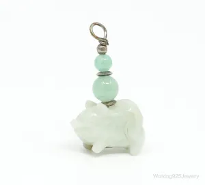 Vintage Carved Pig Jade Pendant