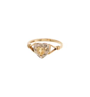 Vintage Citrine and Diamond Sunlit Love Ring