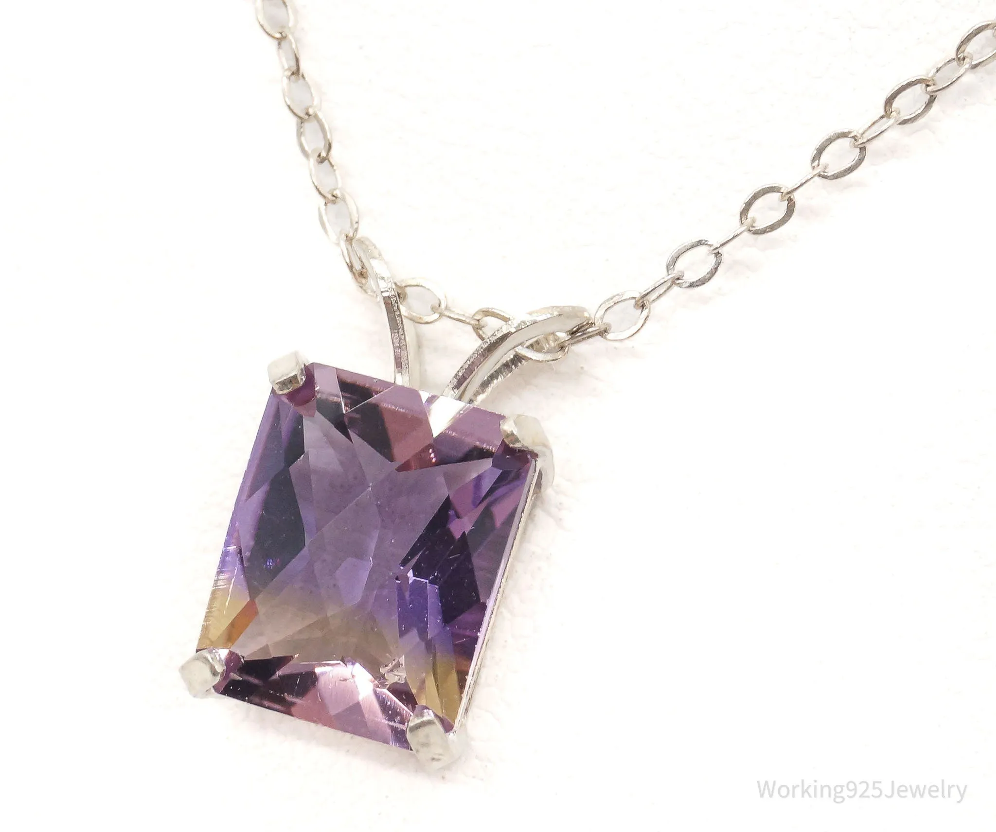 Vintage Large Ametrine Sterling Silver Necklace