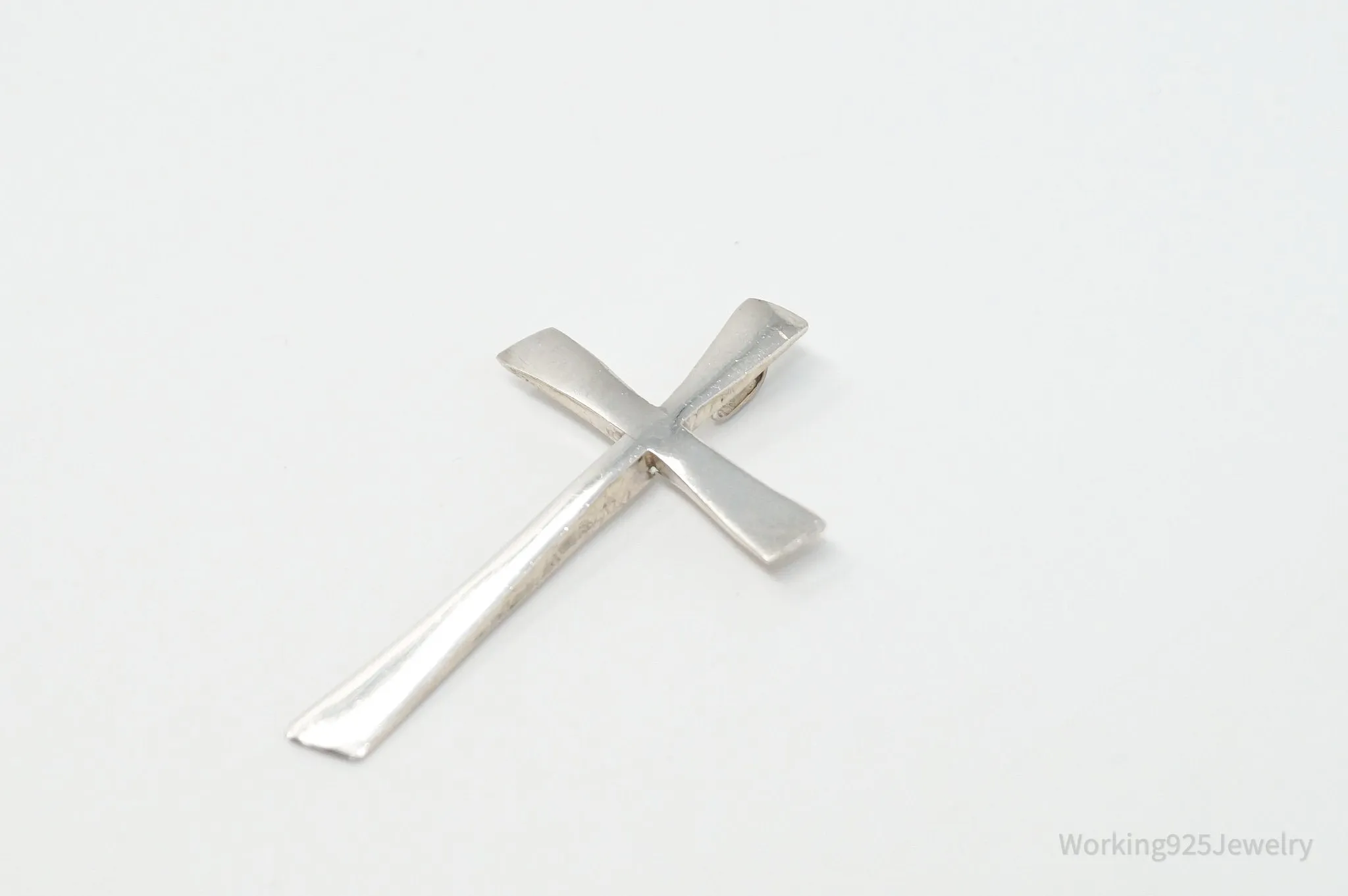 Vintage Large Designer DEPP Cross Sterling Silver Necklace Pendant