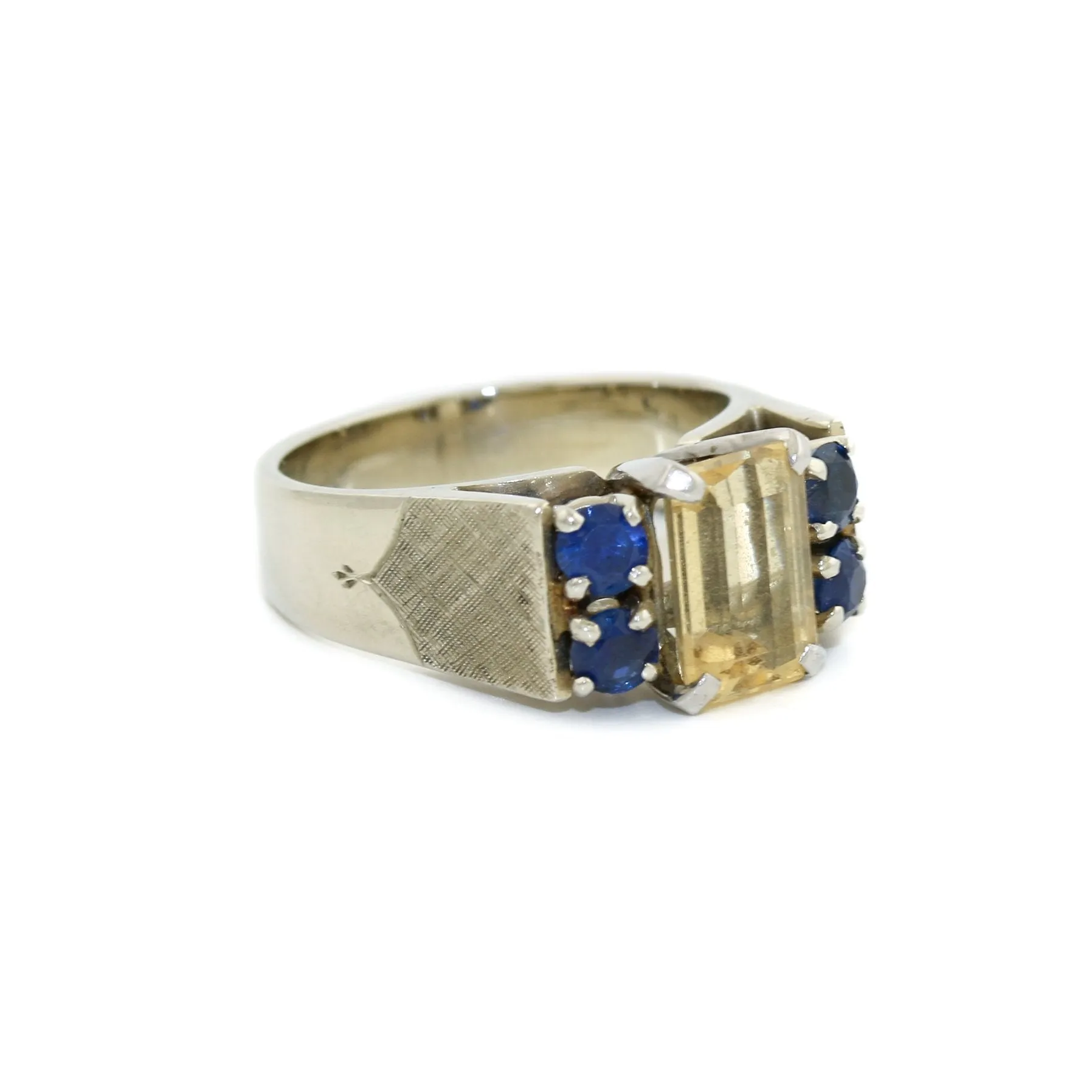 Vintage Sapphire x Citrine 14k Gold Ring