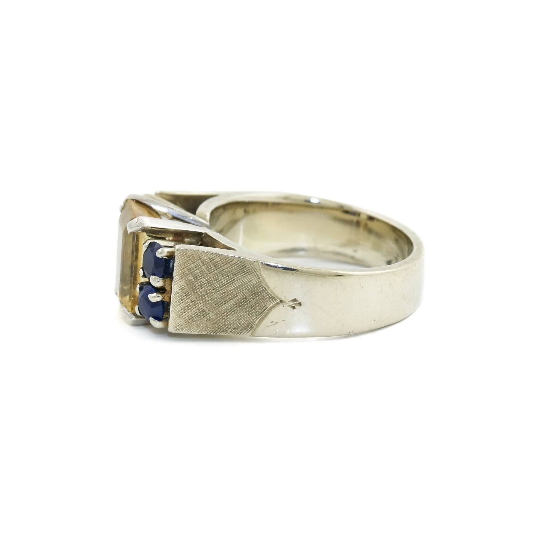 Vintage Sapphire x Citrine 14k Gold Ring