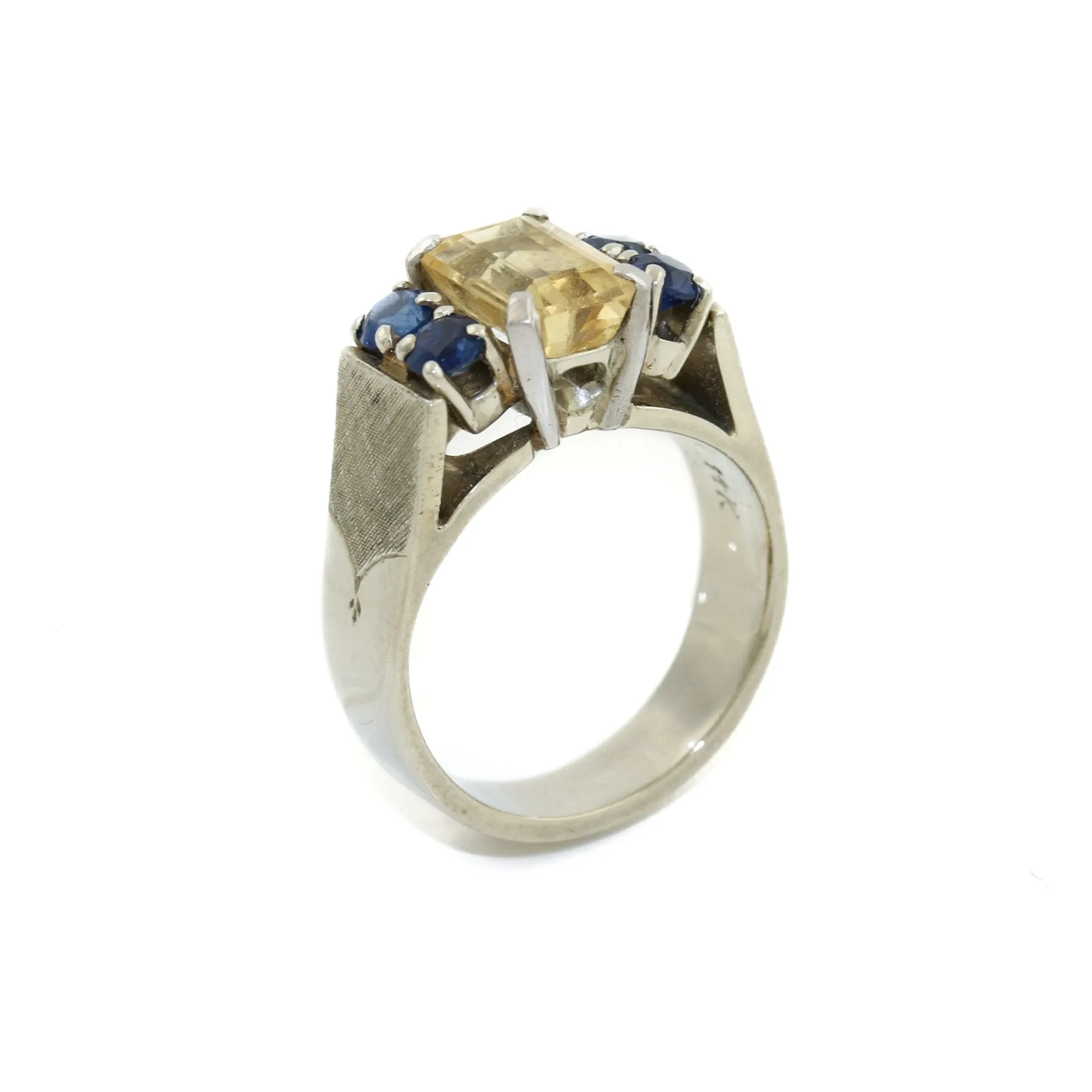 Vintage Sapphire x Citrine 14k Gold Ring