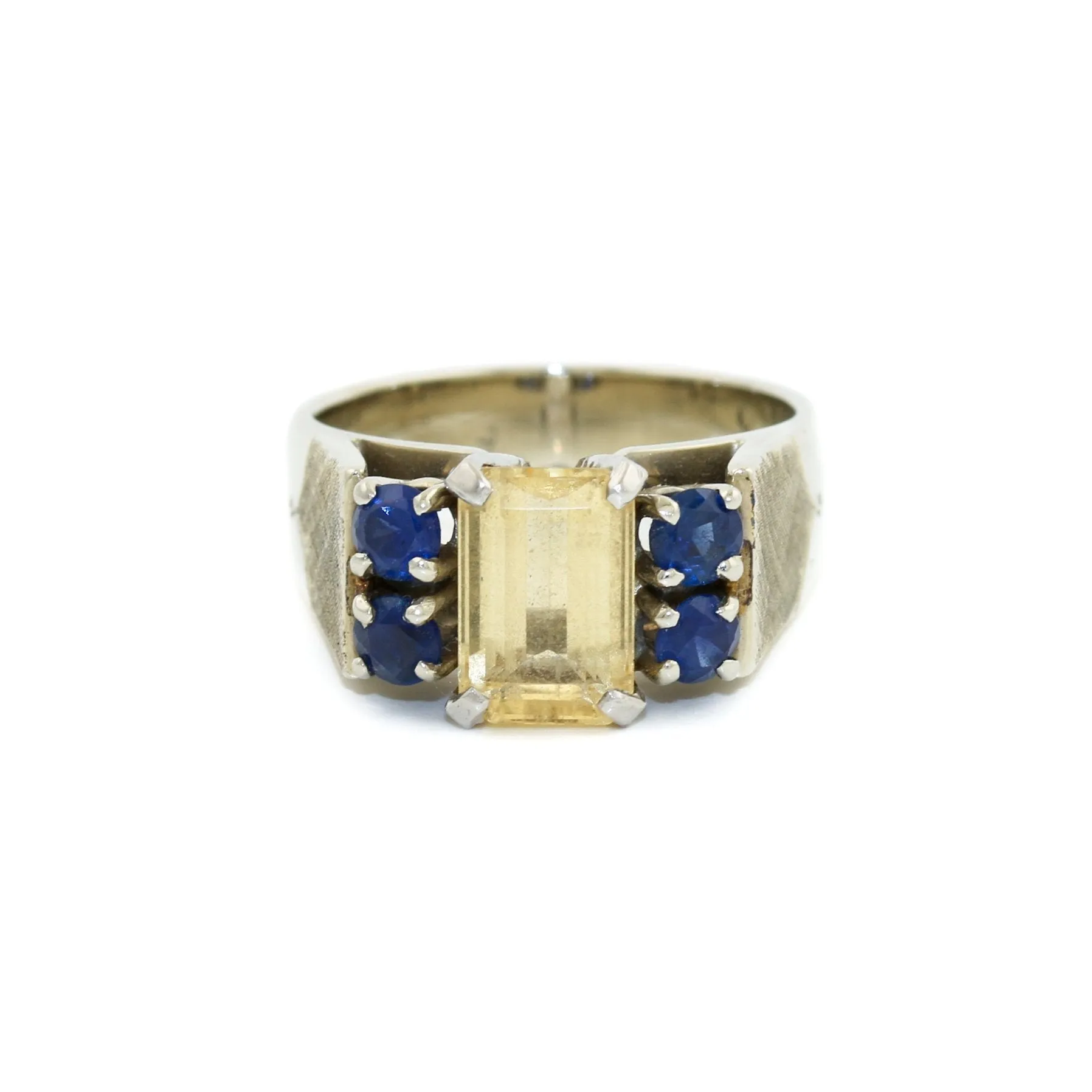 Vintage Sapphire x Citrine 14k Gold Ring