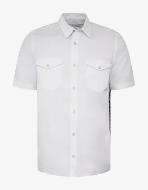 White 4G Logo Trim Short Sleeve Shirt -