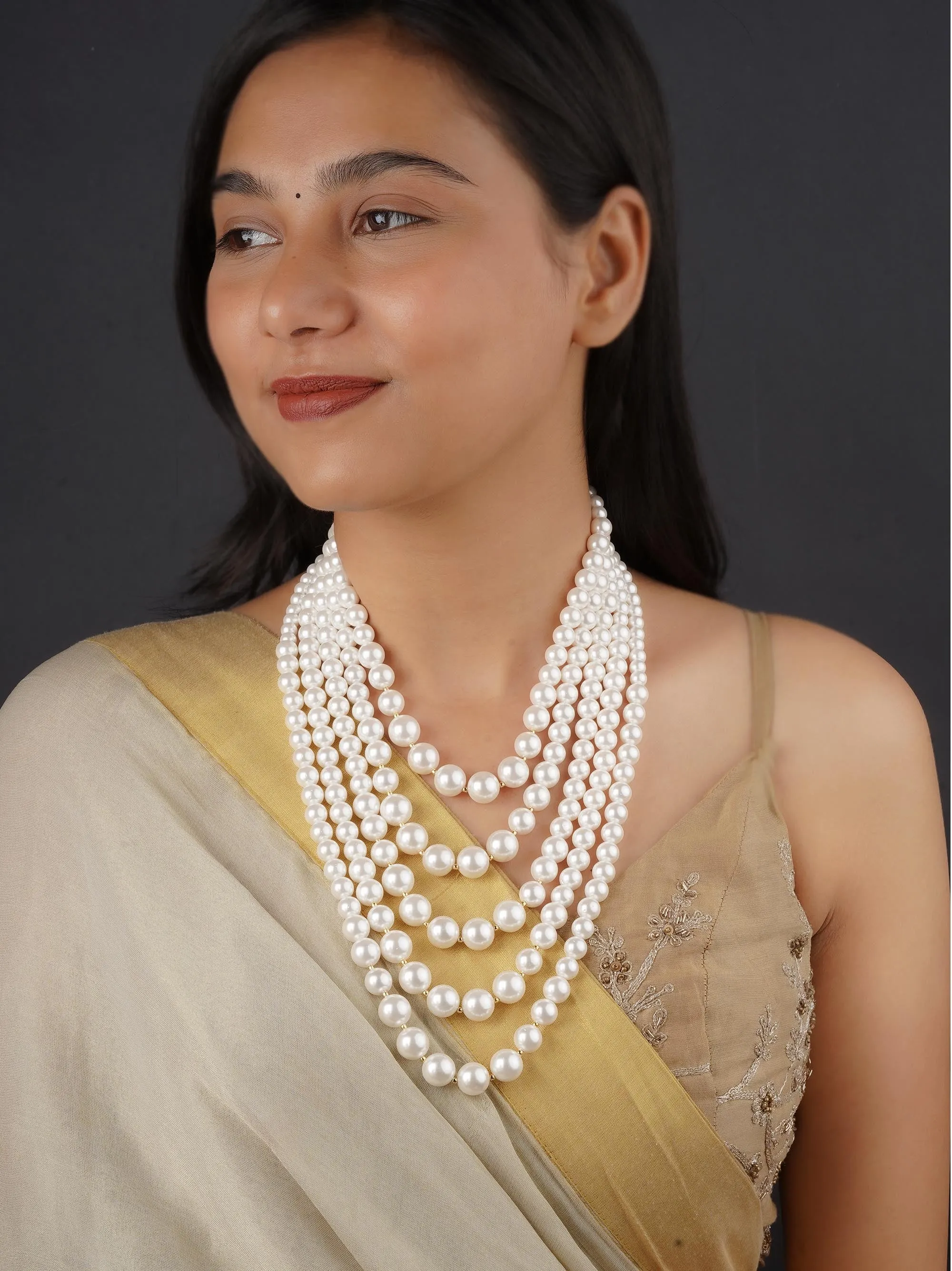 White Color Necklace/Mala - MN413