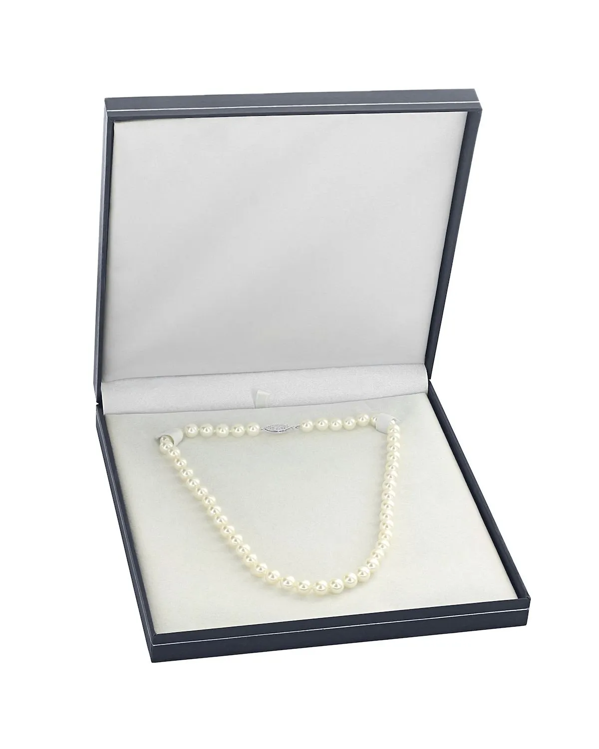 White Japanese Akoya Graduated Pearl Necklace, 8.0-10.0mm - AAA Quality