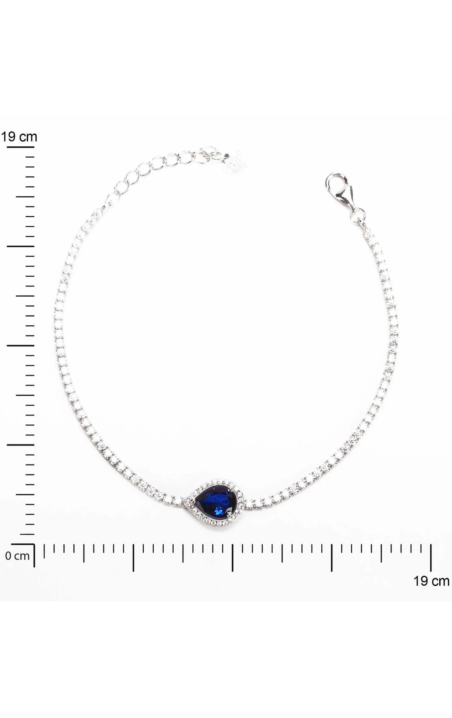 White Swarovski Zircon Bracelet With Elegant Blue Jem