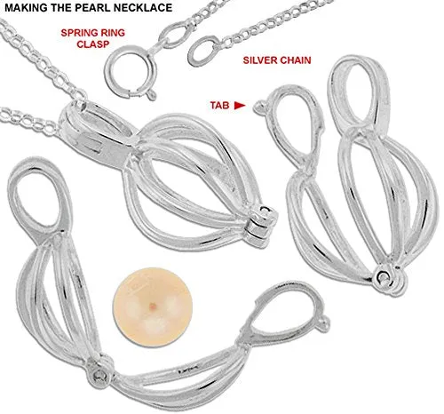 Wish Pearl Love Pearl in Oyster Pendant Necklace with Earrings - Valentine Love Special Gift