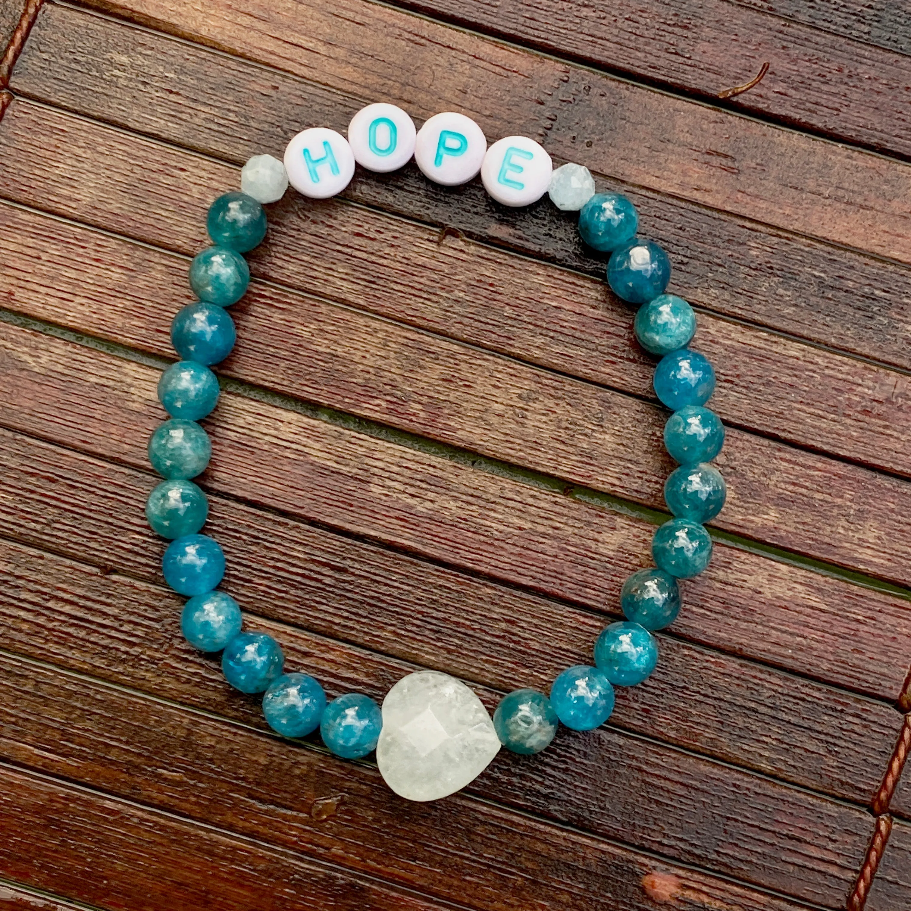 Women's Various Gemstone "HOPE" and Hearts Bracelets