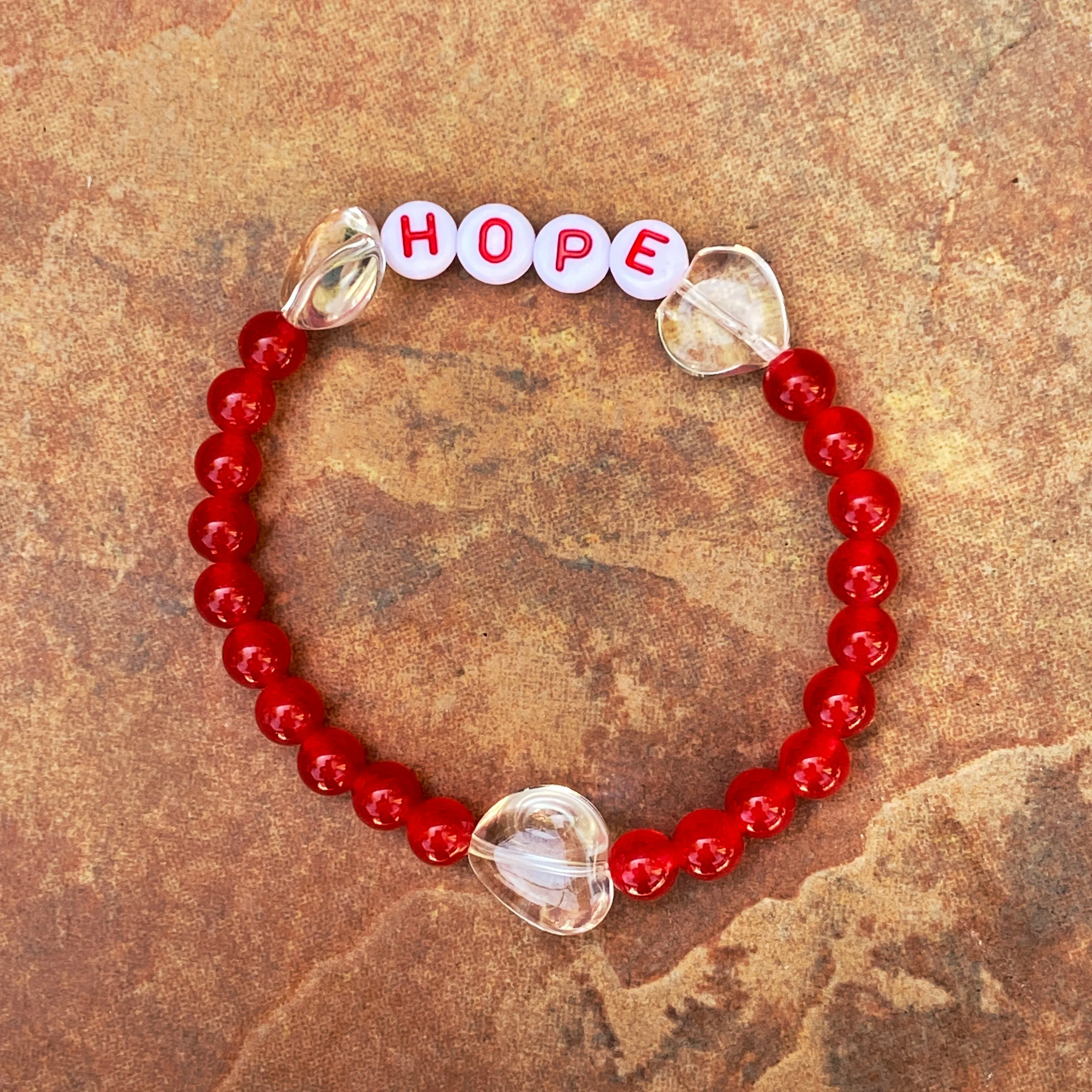 Women's Various Gemstone "HOPE" and Hearts Bracelets