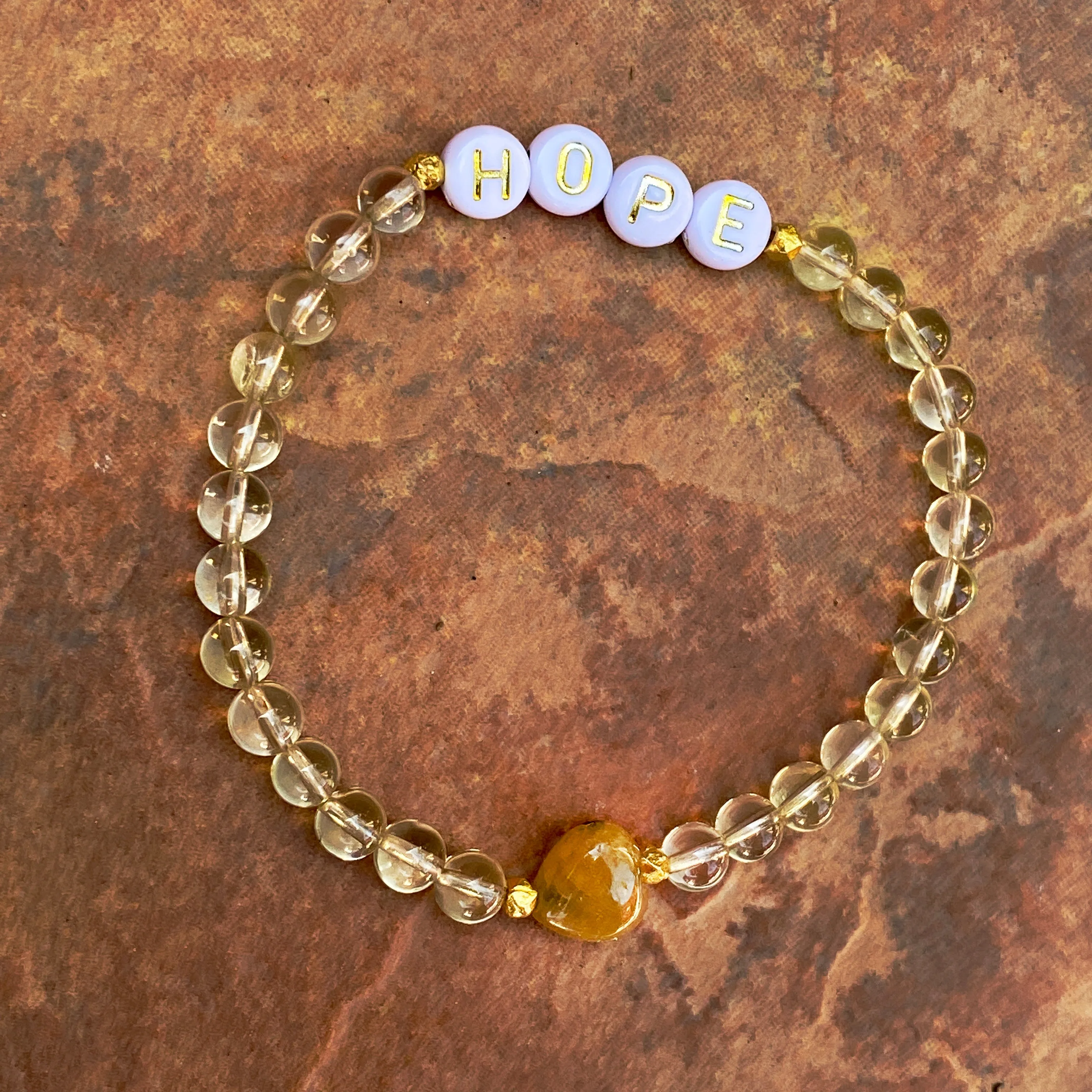 Women's Various Gemstone "HOPE" and Hearts Bracelets