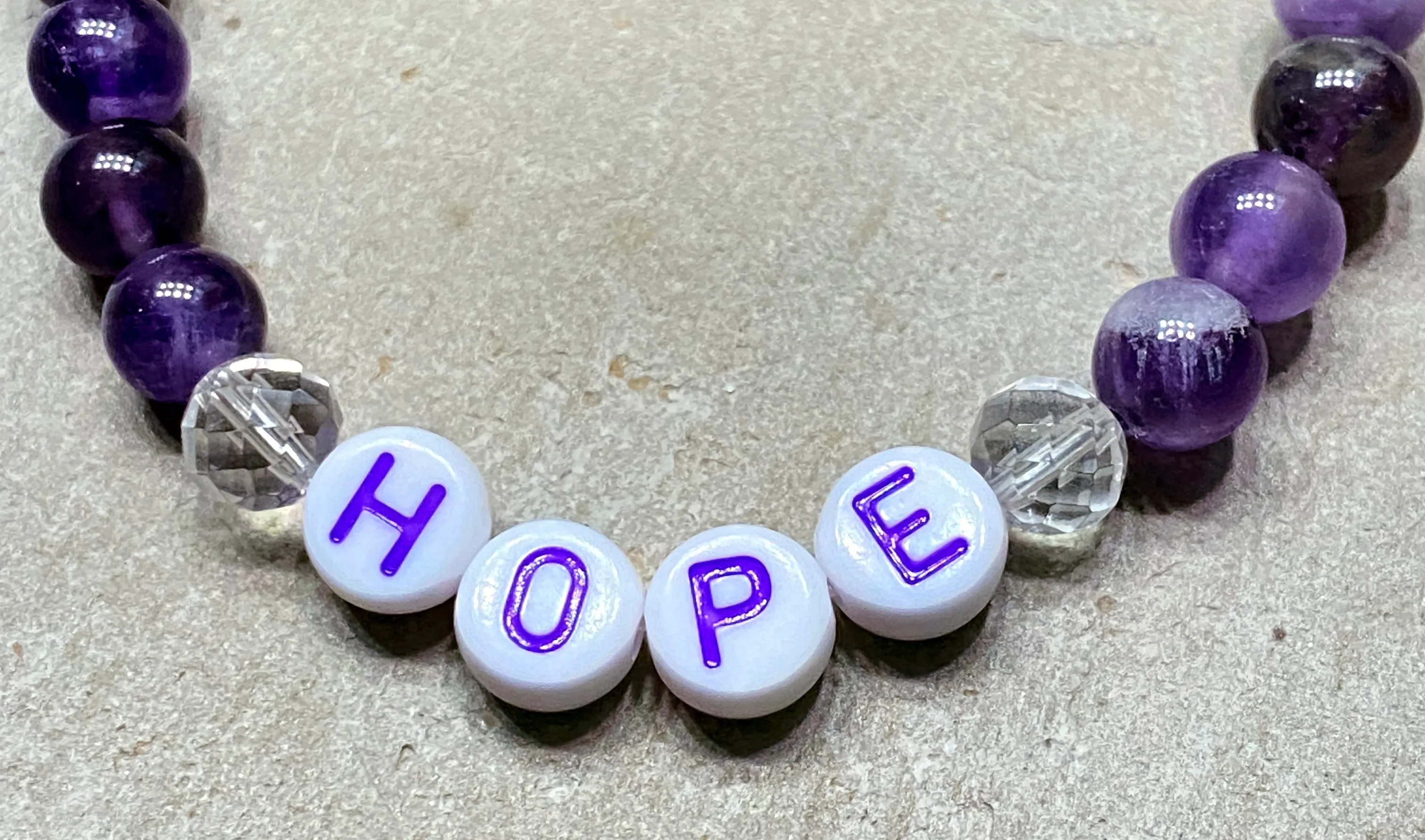 Women's Various Gemstone "HOPE" and Hearts Bracelets