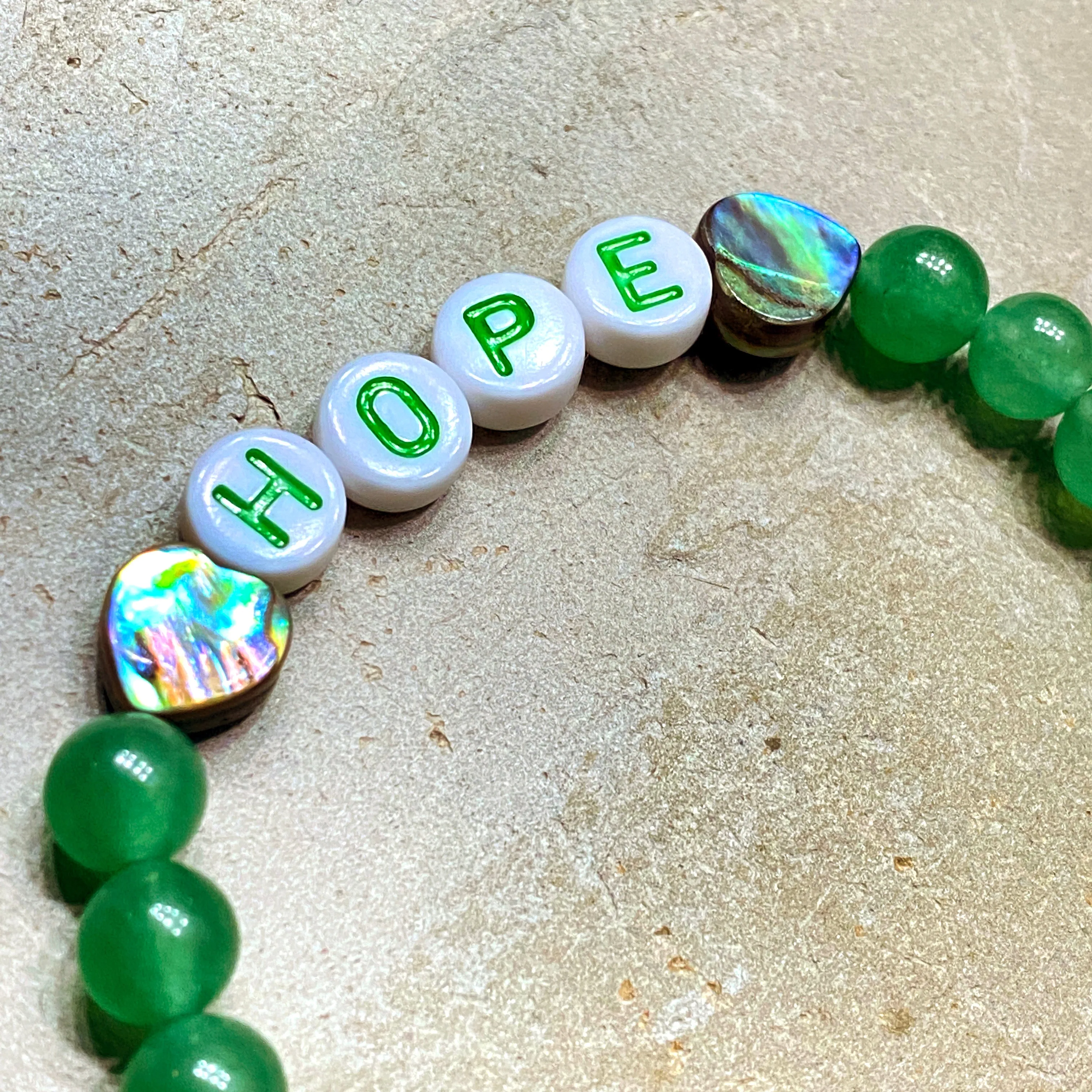 Women's Various Gemstone "HOPE" and Hearts Bracelets