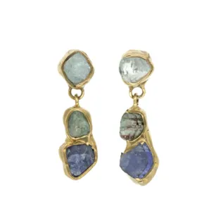 Woodland Earrings (Aquamarine, Green Garnet, Tanzanite)